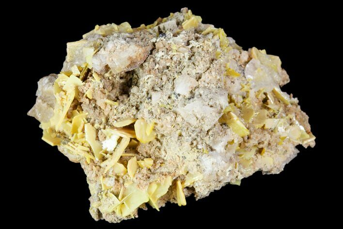 Yellow Wulfenite Crystal Cluster - Morocco #105572